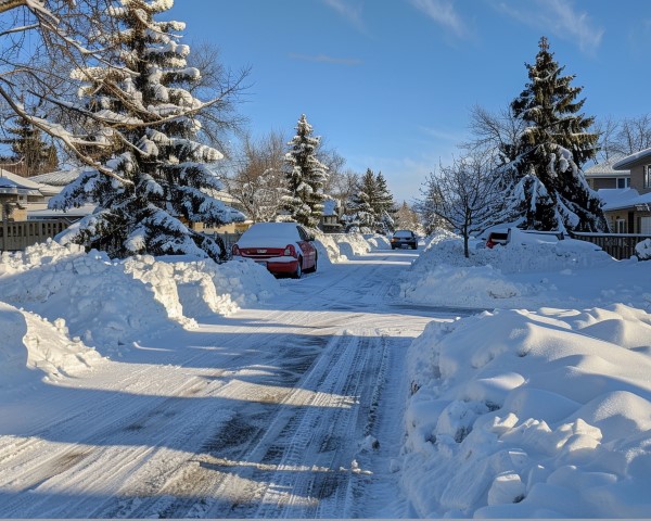 snowy Saskatoon roads