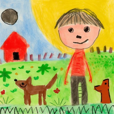preschool drawing of friends